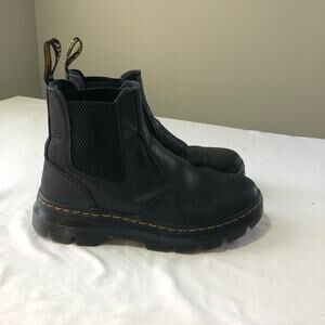 Dr martens embury black leather lug sole 38 combat boots chunky grunge goth EUC